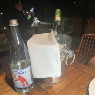 Bottled water and moscato