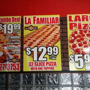 a large pizza and a large pizza