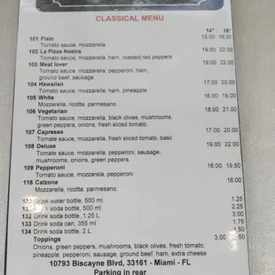 menu