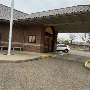 the entrance to the restaurant