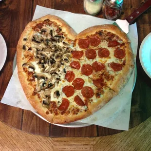 Heart shaped pizza