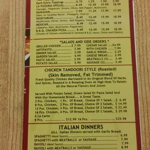 menu
