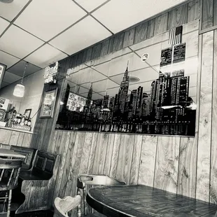 More decor in dining area. Love the skyline picture gives it a nice touch