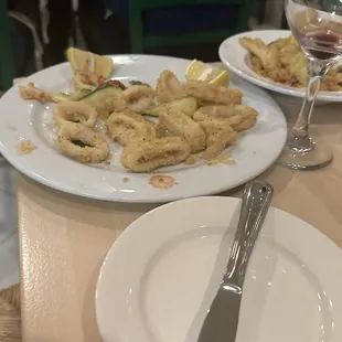 The calamari and zucchini not eaten