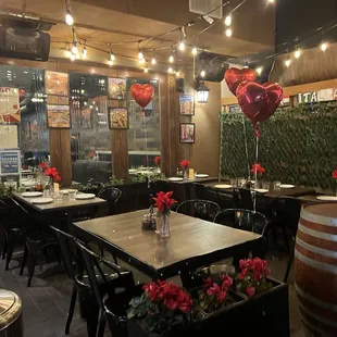 Outdoor seating with heat lamp is available as well.