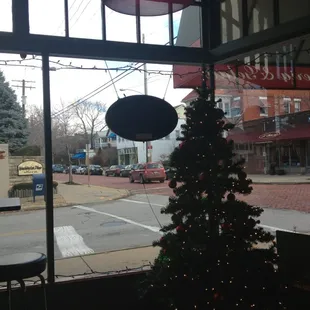 View from a table looking out Murray Hill.