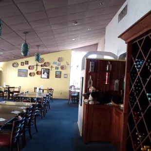 When you walk in, turn left into the dining room