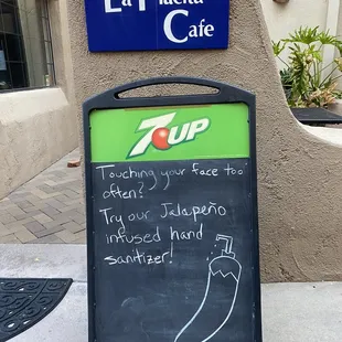 a chalkboard with a menu on it