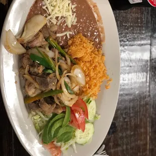 a plate of mexican food