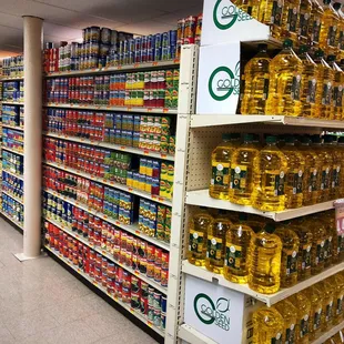 shelves of cooking oils