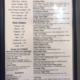 Breakfast &amp; Lunch menus