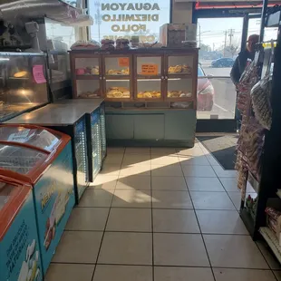 the inside of a deli