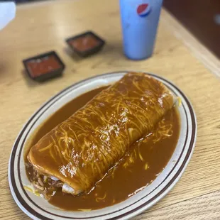 Giant Burrito Grande with Red Salsa