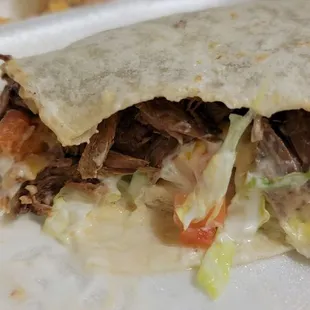 Shredder beef combo burrito