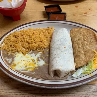 Burrito taco combo