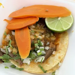 I can't tell from this pic but either lengua or cabeza taco