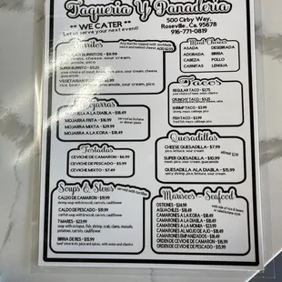 Food menu