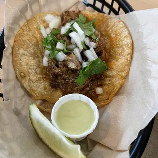 Beef Brisket barbacoa taco