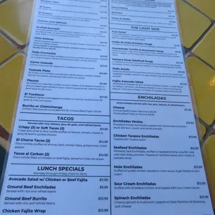 menu