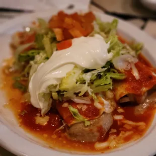 a plate of mexican food