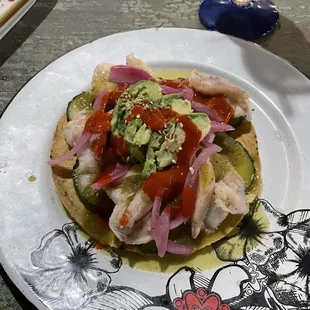 Shrimp Aguachile Tostada