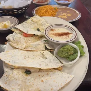 Spinach quesadillas