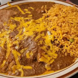 Cheese enchilada plate.