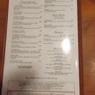 the menu
