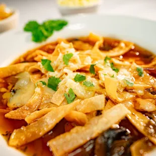 HOMEMADE TORTILLA &amp; MUSHROOM SOUP