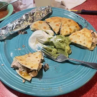 Comes with six bite size quesadillas, not worth it.