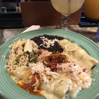 Tres Mariscos Enchiladas