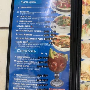 Menu as of October 2022