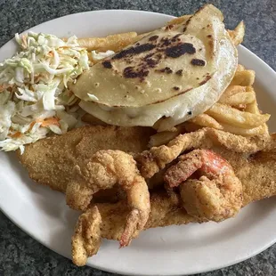 Quesadilla Plate Combination. Fries not too good, I will substitute next time with rice or different side next time.
