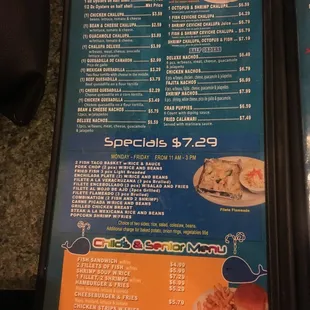 menu