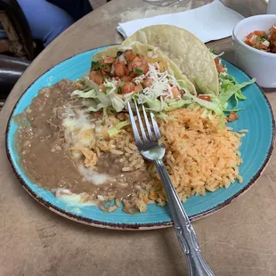 Tacos with Rice and beans