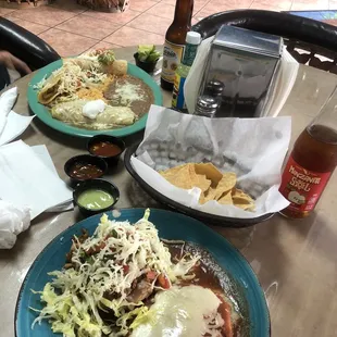 two plates of mexican food