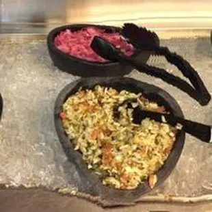 a variety of condiments