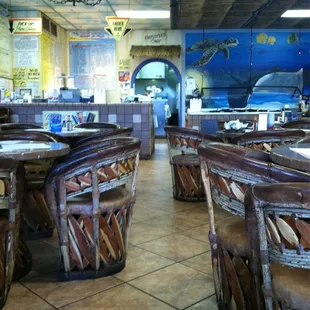 Inside large seating area