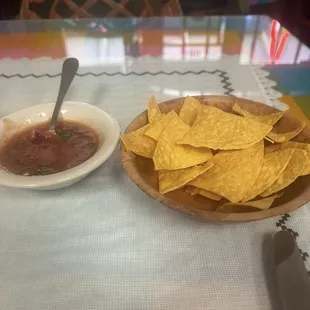 Homemade chips and salsa