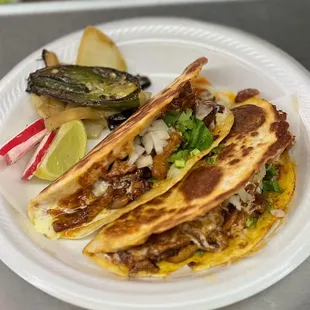 a plate of mexican food