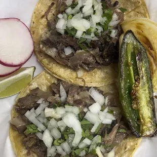 two tacos and a pickle