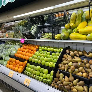 a display of fruits and vegetables