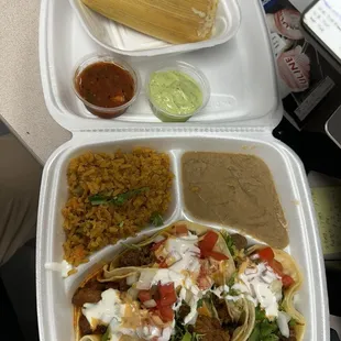 Taco Combo and Tamale