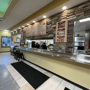 the counter and seating area