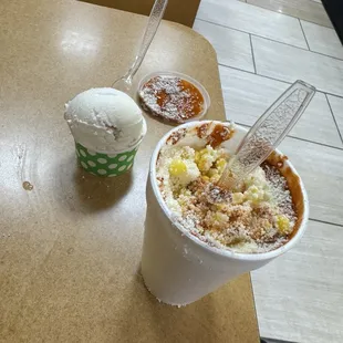 Elote and ice cream