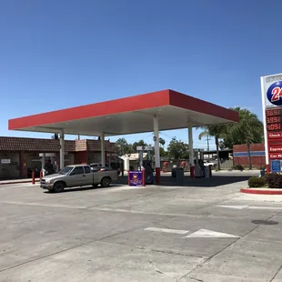 Gas Dispensers and very wide canopy.