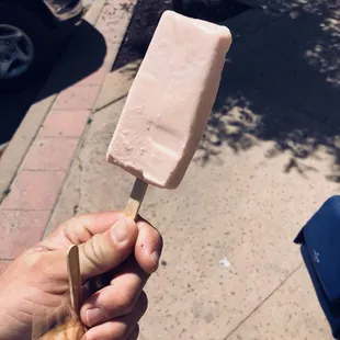 Mamey  It's like strawberry cantaloupe so good my fave