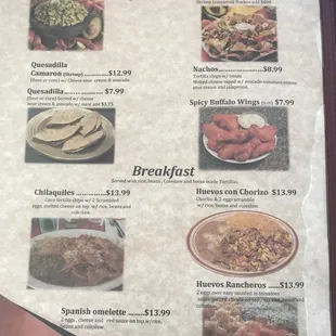 menu