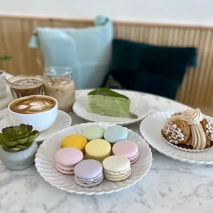 macarons and coffee