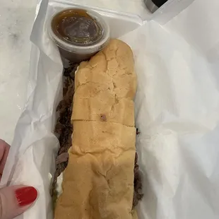 7in roast beef poboy.